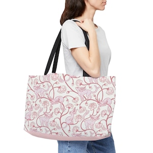 Floral Pokemon Weekender Einkaufstasche, Japanische Sakura Einkaufstasche, Pokemon Einkaufstasche, Boho Blumen Einkaufstasche, Katzen Pokemon Schultertasche
