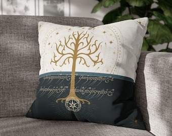 Fodera per cuscino con l'Albero Reale di Gondor: decorazioni per la casa ispirate alla Terra di Mezzo