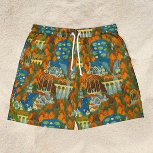 Rivendell-zwemshort, uniseks, Lord of the Rings-zwembroek, Hobbit-strandkleding, Tolkien Pool Party, Middle Earth-badpak