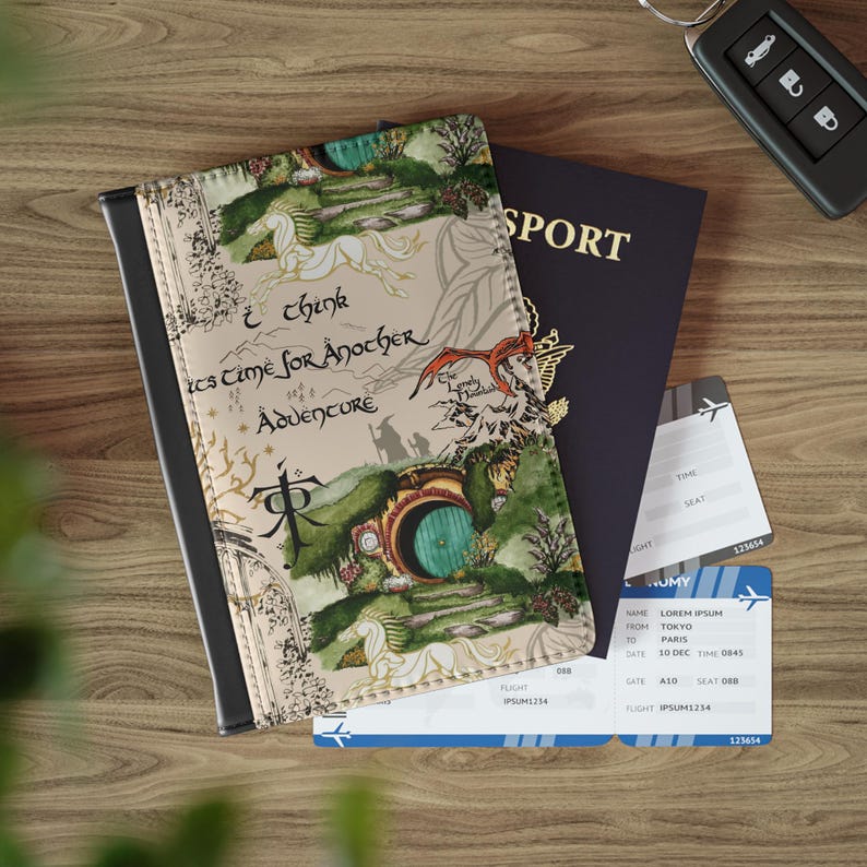 LOTR Adventure Faux Leather Passport Cover, RFID Blocking image 1