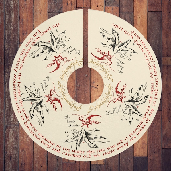 Misty Mountain Christmas Tree Skirt - Lord of the Rings Holiday Decor
