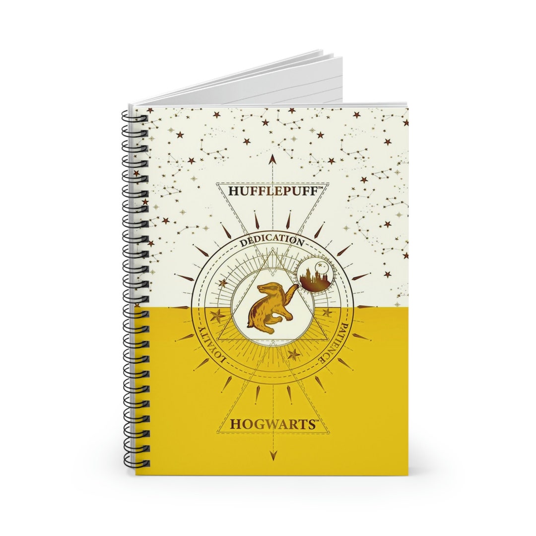 Starry Hufflepuff Notebook Ruled Line Harry Potter Notebook Etsy