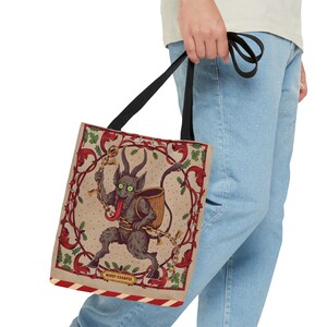 Krampus Holiday Tote Bag: Scary Christmas Shoulder Bag image 4