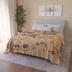 Mittelerde Fleece Sherpa Decke, Herr der Ringe Fleece Decke, Hobbit Decke, Tolkien Decke, Hobbit Wohnkultur, Herr der Ringe Fleece Decke