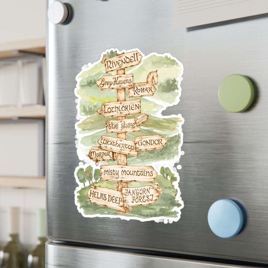 Storybook Signpost Vinyl Wall Sticker Decal - Lord Of The Rings Inspired - Nursery Decor