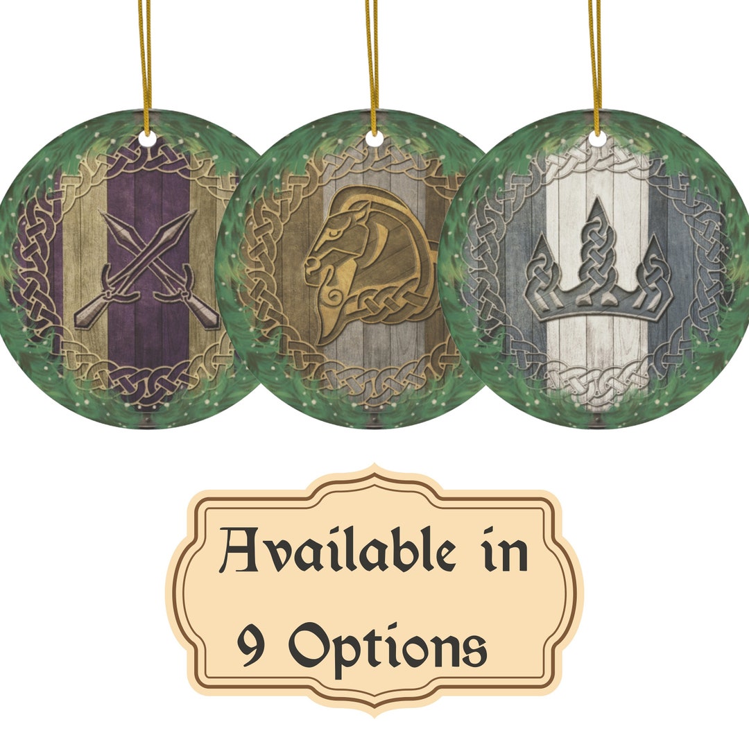 Steel Shield Ornament, Skyrim Ceramic Ornament, Elder Scrolls, Viking