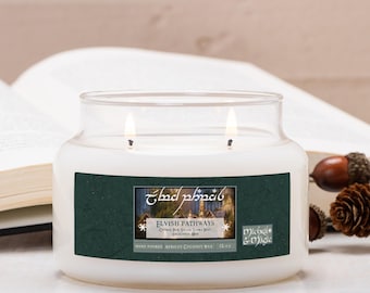 Vela perfumada Elvish Pathways: Abedul blanco, pino y haba tonka, 355 ml