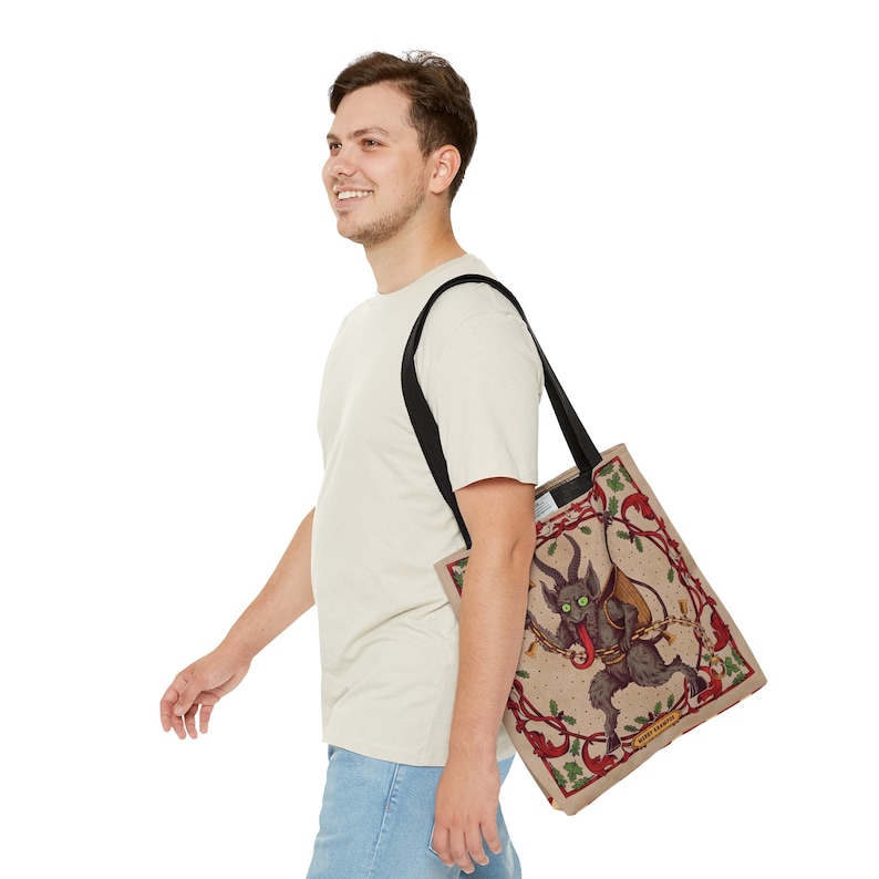 Krampus Holiday Tote Bag: Scary Christmas Shoulder Bag image 9