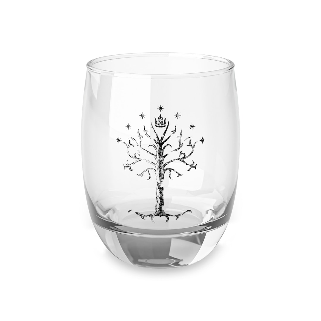 White Tree Shot Glass Black 6 Oz Lord of the Rings Whiskey Etsy