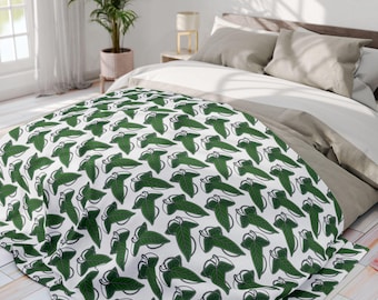 Manta polar ártica con hojas de Lorien, decoración del hogar de la Tierra Media