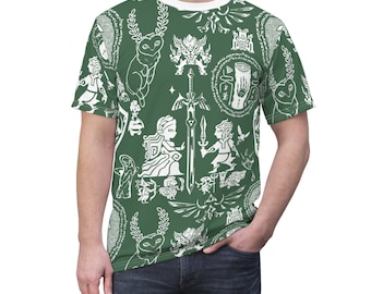 Tears of the Kingdom T-Shirt: Legend of Zelda Green All-Over Print Tee
