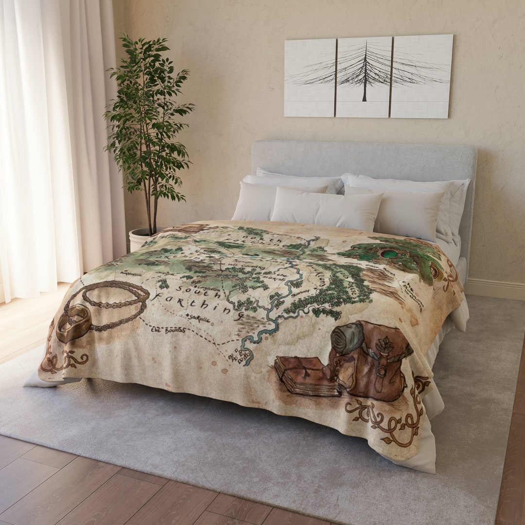 The Shire Fleece Sherpa Blanket, Lord of the Rings Sherpa Blanket, LOTR