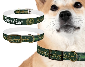 LOTR Personalized Dog Collar: Lord of the Rings Pet, Hobbit Pet Accessory
