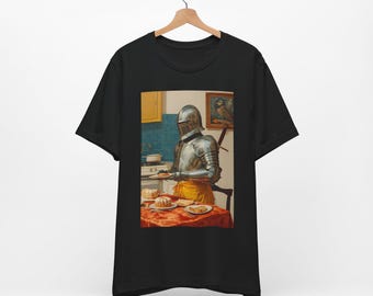 Knight Who Cooks T-Shirt: Unisex Jersey Short Sleeve Tee