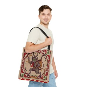 Krampus Holiday Tote Bag: Scary Christmas Shoulder Bag image 3