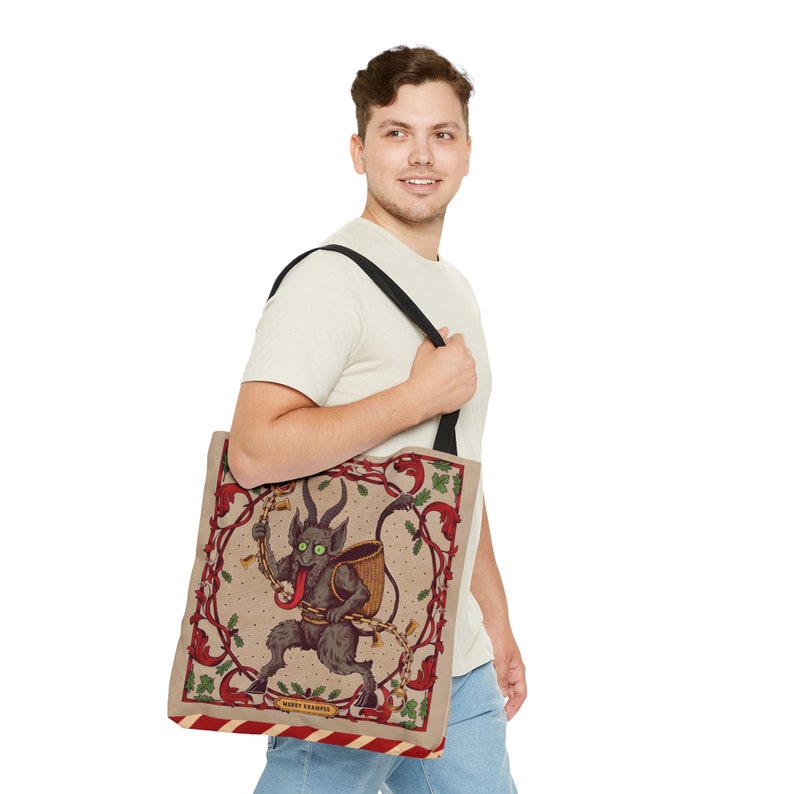Krampus Holiday Tote Bag: Scary Christmas Shoulder Bag image 3