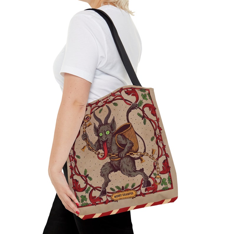 Krampus Holiday Tote Bag: Scary Christmas Shoulder Bag image 7