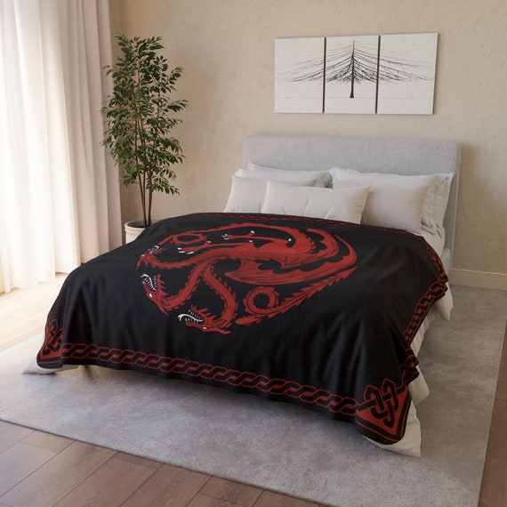 Targaryen Dragon Sherpa Blanket Fleece House of the Dragon Blanket Game of Thrones Throw Blanket A Song of Ice and Fire Baby Blanket Etsy
