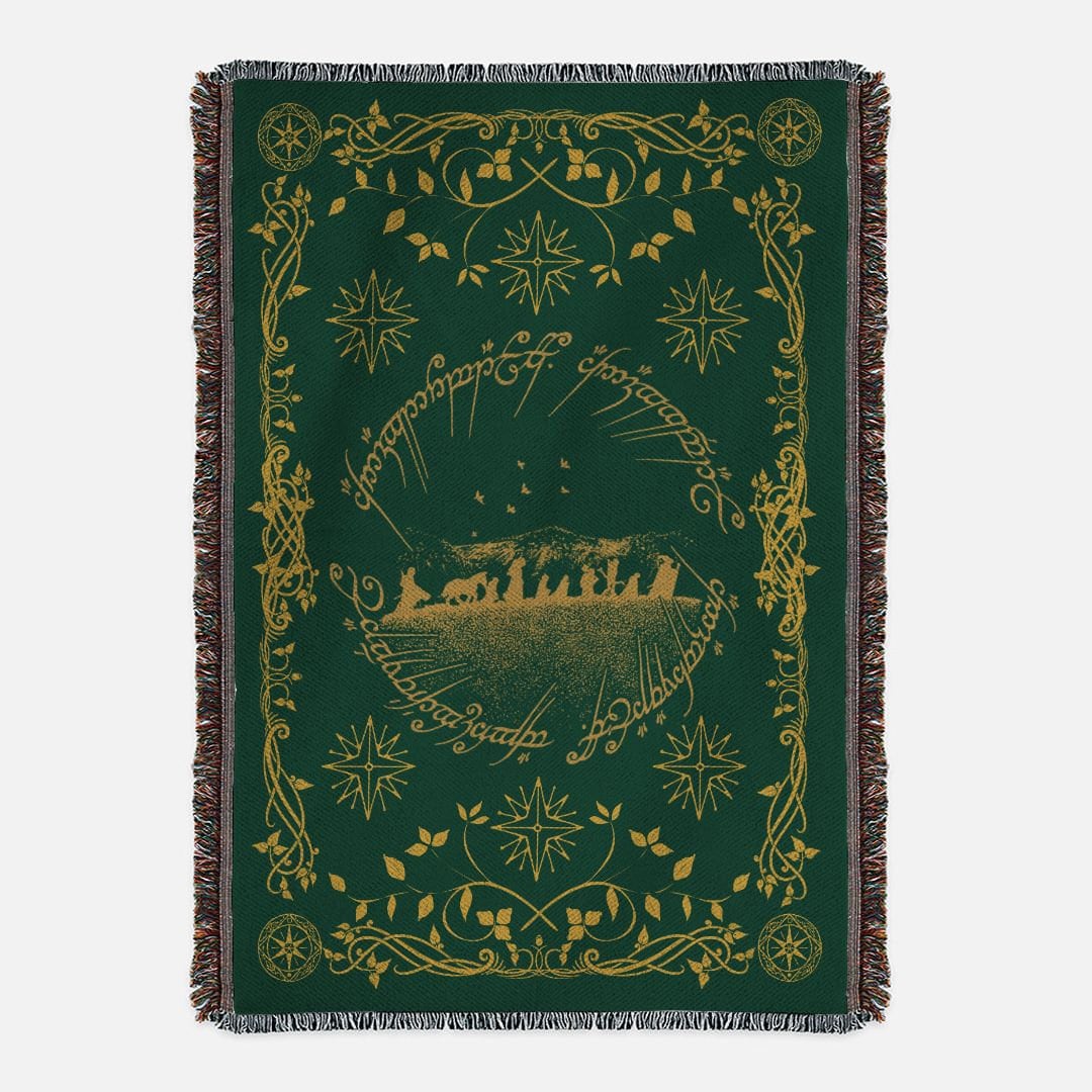 The Fellowship Blanket Soft touch Woven Lord of the Rings Woven Blanket LOTR Blanket Rings of Power Throw Etsy