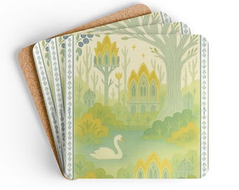Conjunto de porta-copos de Lórien: Decoração para casa na Terra Média