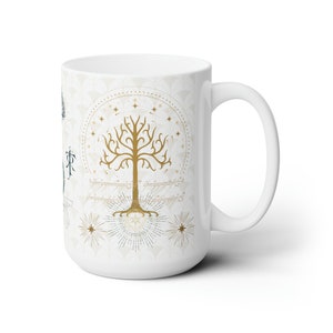 LOTR Art Deco Keramikkaffeetasse, Ringe der Macht, 15 Unze Bild 1