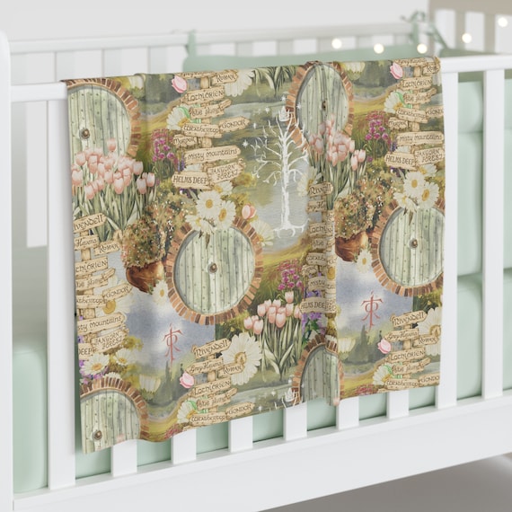 Spring in the Shire Baby Swaddle Blanket Lord of the Rings Baby Blanket Middle Earth Infant Wrap Hobbit Baby Blanket Hobbitcore Wrap Etsy
