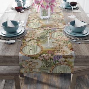 Hobbit Floral Table Runner: Lord of the Rings Home Decor