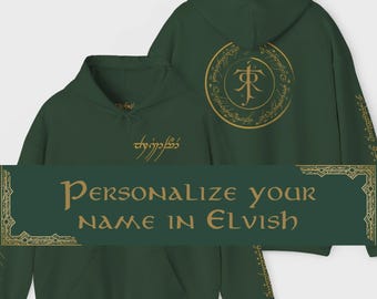 Personalized Hobbit Hoodie: Lord of the Rings Hooded Sweatshirt, Unisex, Tolkien Sweatshirt