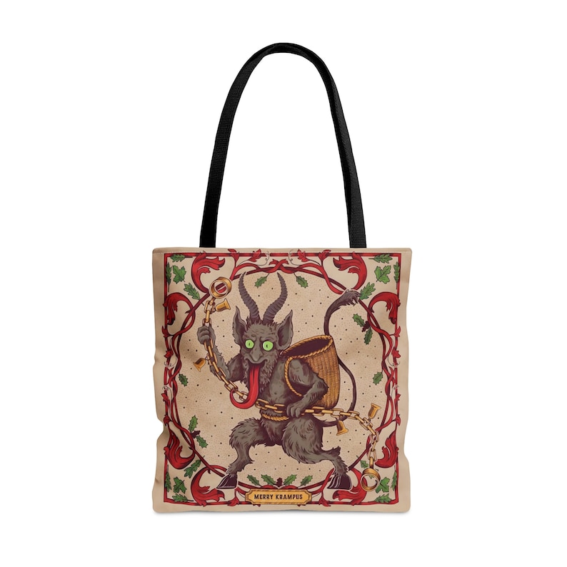 Krampus Holiday Tote Bag: Scary Christmas Shoulder Bag image 2
