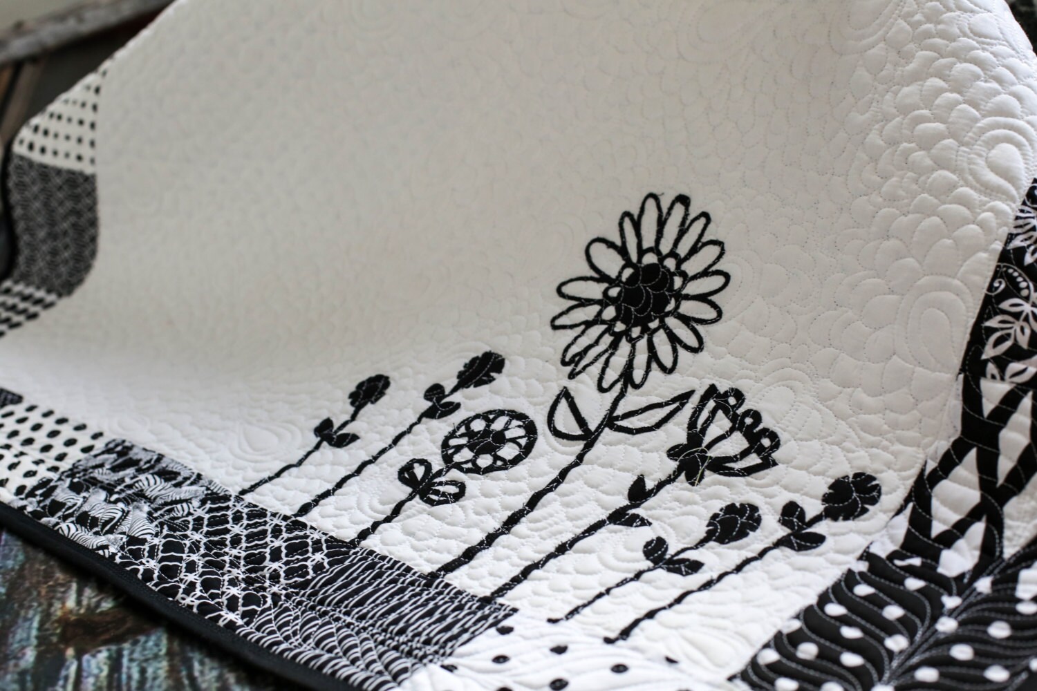 Modern Baby Quilt Black and White Baby Quilt Luxury Baby Etsy