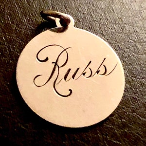 Sterling Disk Charm Russ