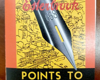 Replica of Vintage Esterbrook Standard Steel Pens Pamphlet with 12 Pens "Points to Better Writing"