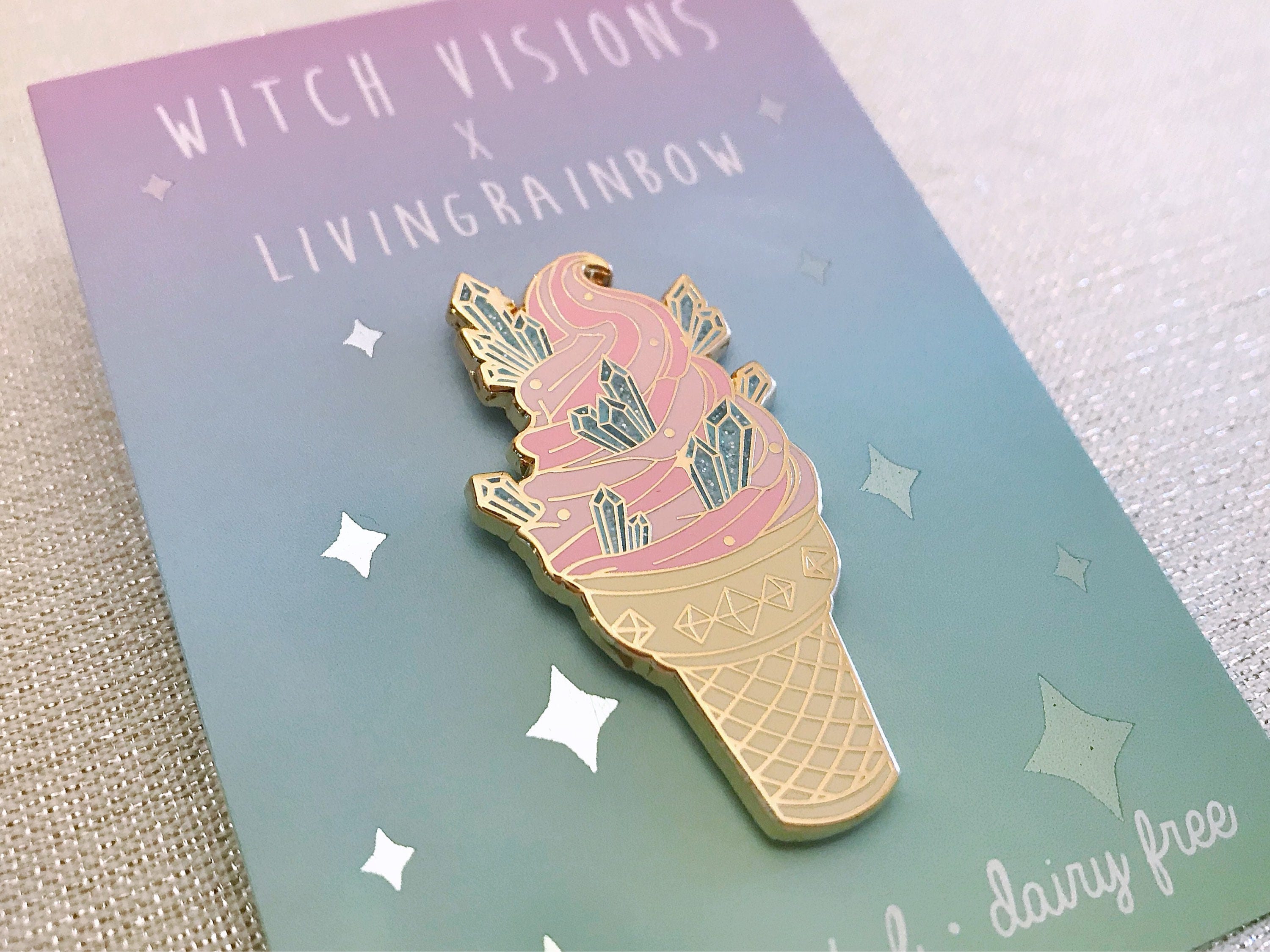 Crystals cosmic Crystal Dairy Free Ice Cream Etsy