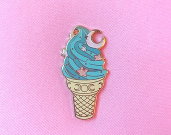 Moon & Stars "Cosmic Crystal Dairy Free" Ice Cream Enamel Pin