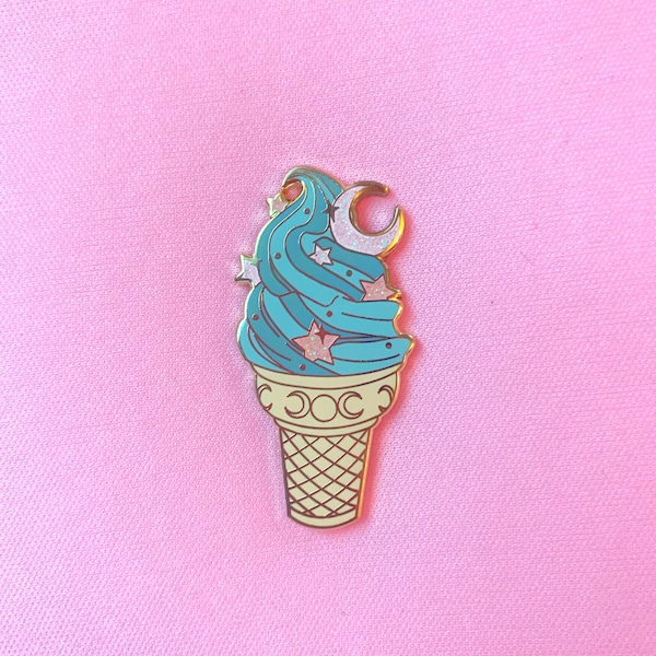 Moon & Stars "Cosmic Crystal Dairy Free" Ice Cream Enamel Pin