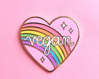 Vegan Rainbow Enamel Pin