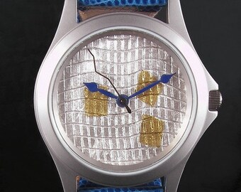 Silver Argentium watch with 24k gold