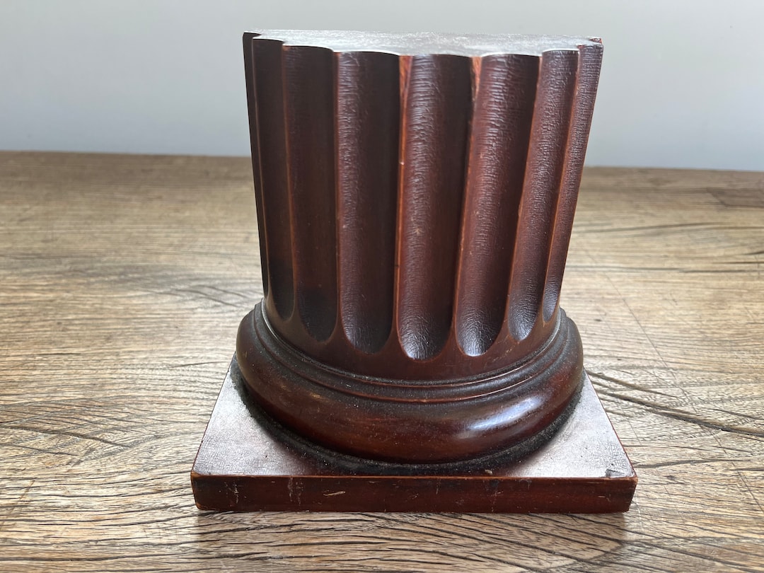 Vintage Mid Century Modern Art Deco Architectural Wood Column Bookend ...