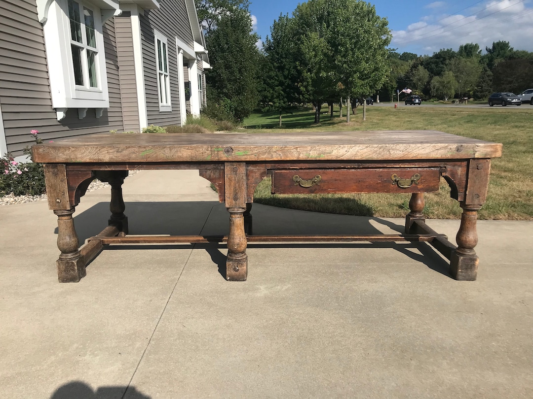 Large antique dining table discount