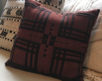 Vintage Mid Century Modern/ Hollywood Regency Boho Square Woven Pillow