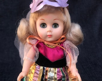 Vogue Ginny Mardi Gras 8 inch doll Vintage 1986 with stand 1980s Collectible doll #71 1140