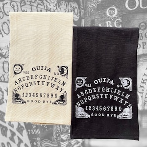 Ouija Board Embroidered Tea Towel