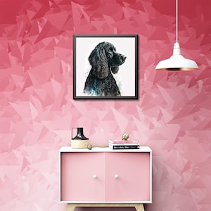 Black Standard Poodle Watercolor Digital Download