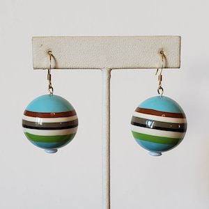 Circus ball mulit color round drop earrings