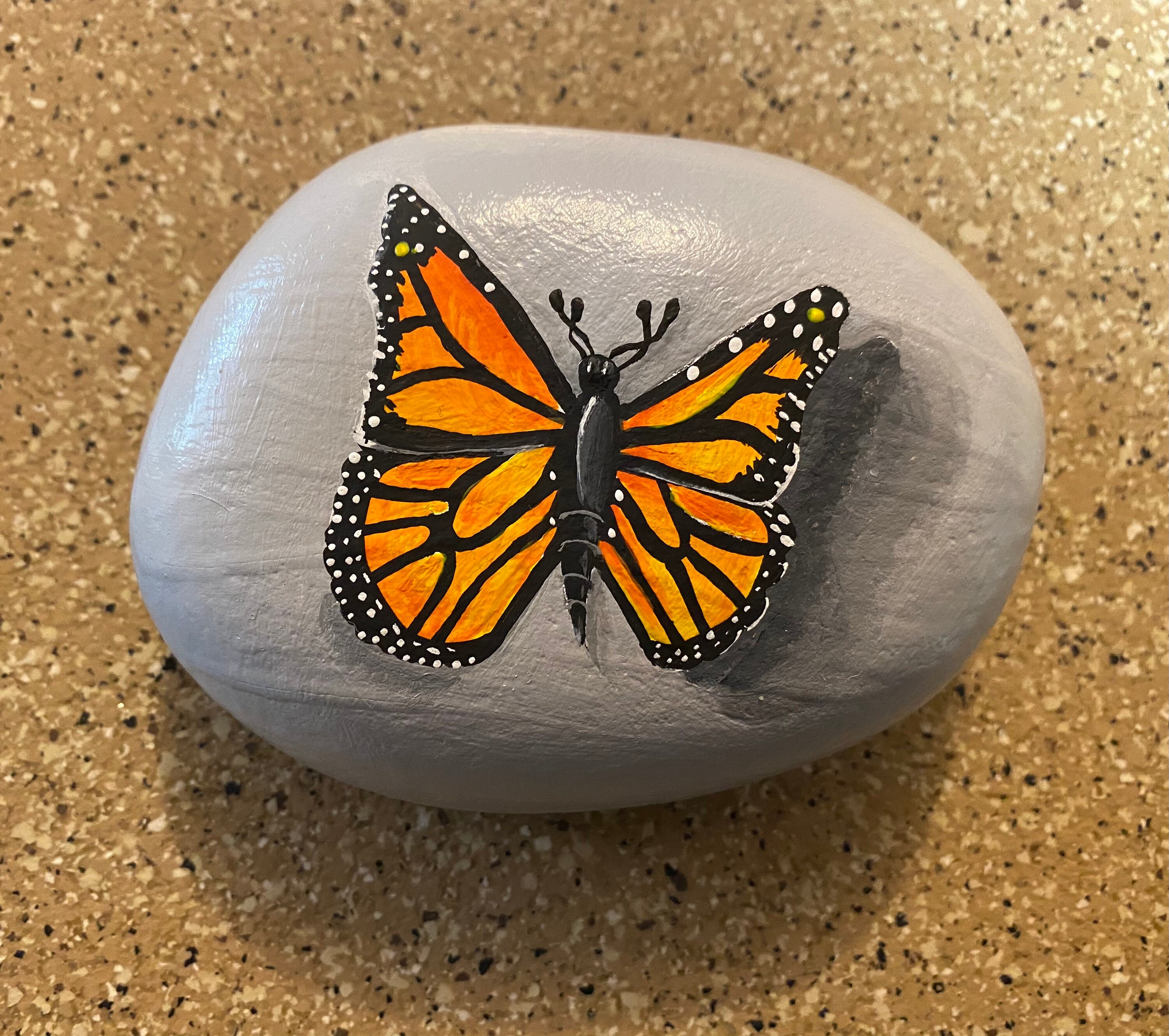 Monarch Butterfly Painted Rock - Etsy