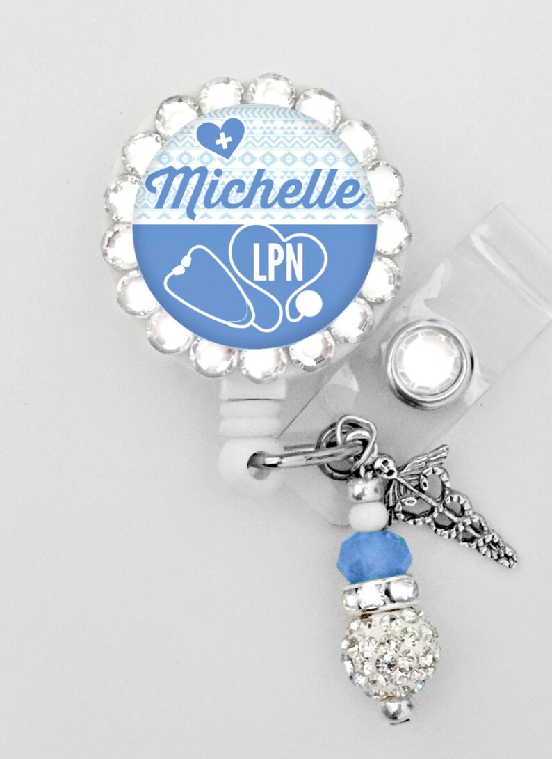 Ceil Blue Badge Holder Retractable ID Badge Reel Etsy