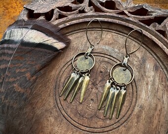 Dangle Earrings, Pendant Earrings, Handcrafted Earrings,  Metal Earrings, Western Earrings