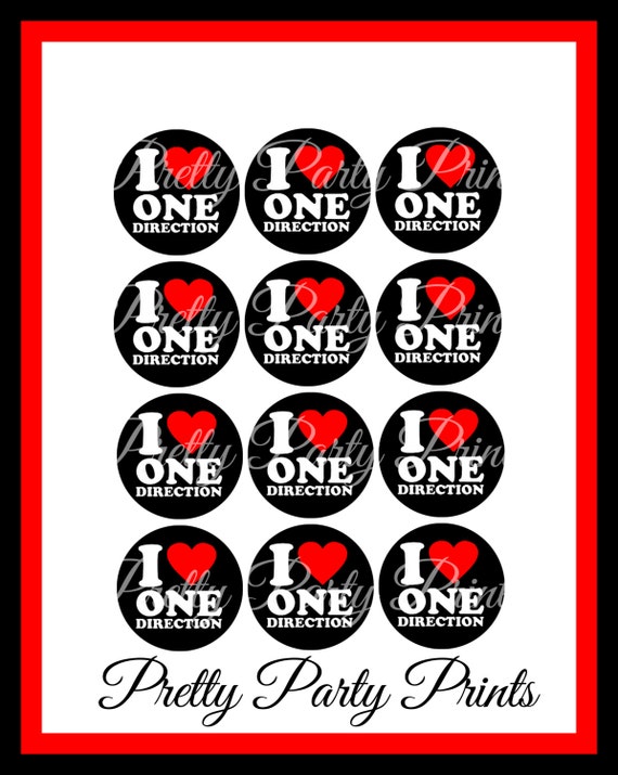 Printable Cupcake Toppers One Direction 2 Inch Round Circles Etsy