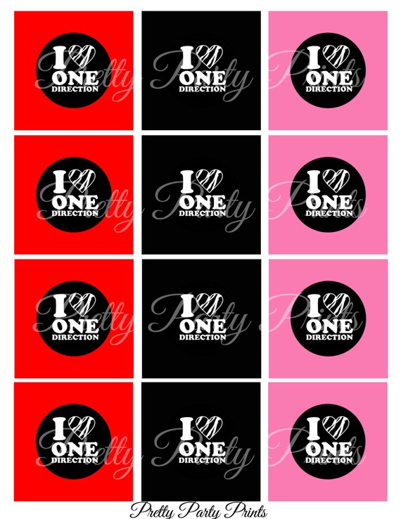 Printable Cupcake Toppers One Direction 2 Inch Round Circles Etsy