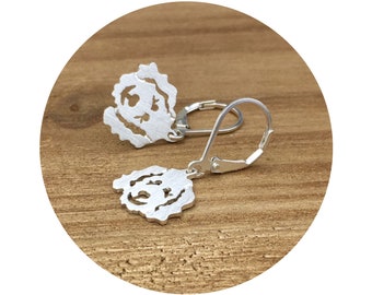 Clyde Goldendoodle - Labradoodle Dog Leverback Earrings in Sterling Silver